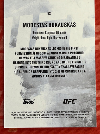 2025 Topps Knockout UFC Bronze /299 #92 Modestas Bukuskas