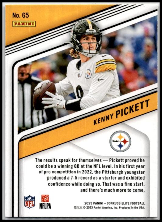 2023 Donruss Elite Pink #65 Kenny Pickett Pittsburgh Steelers