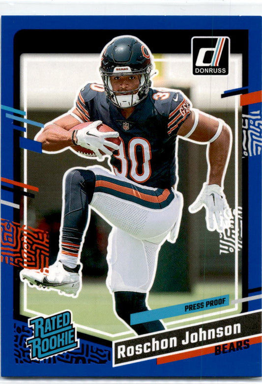 2023 Donruss Blue #314 Roschon Johnson blue Rookie Chicago Bears