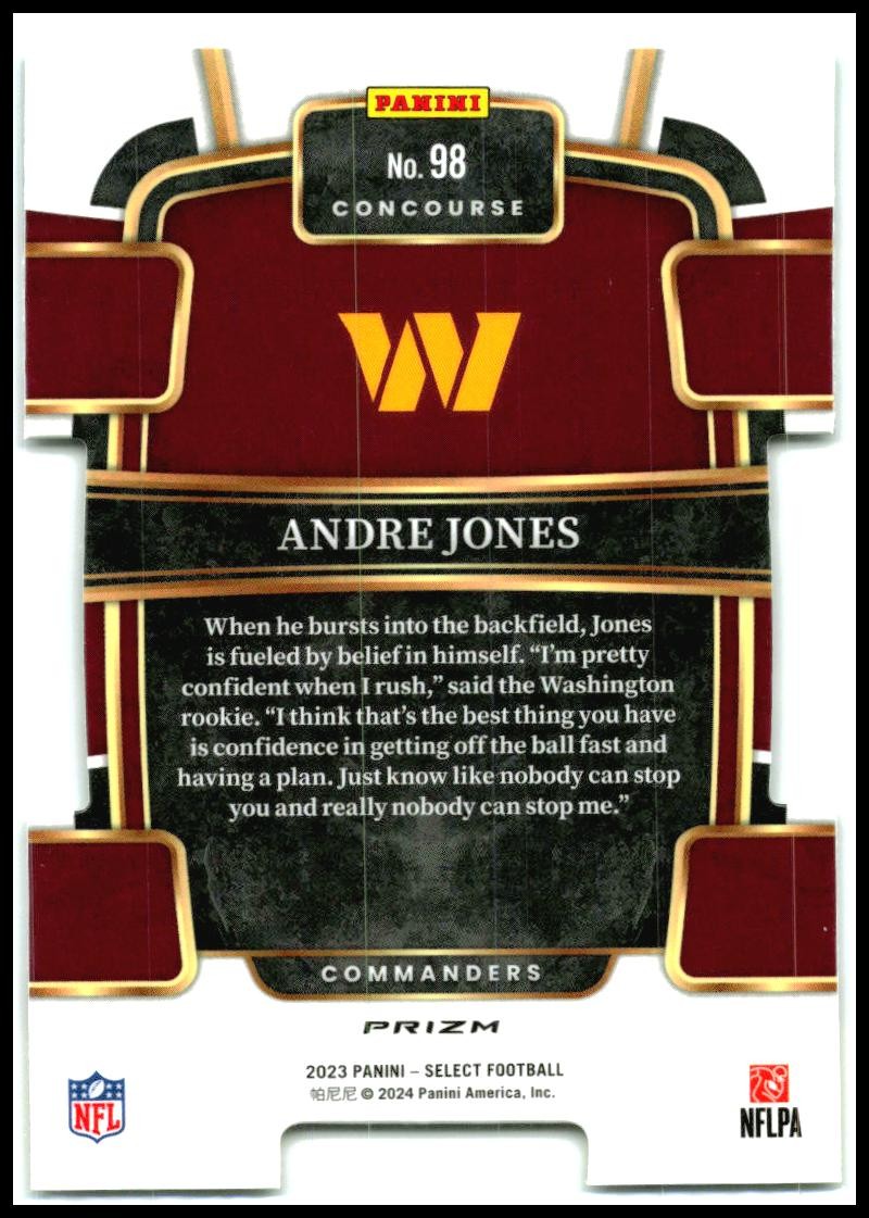 2023 Panini Select Green and Yellow Prizms Die Cuts #98 Andre Jones Washington