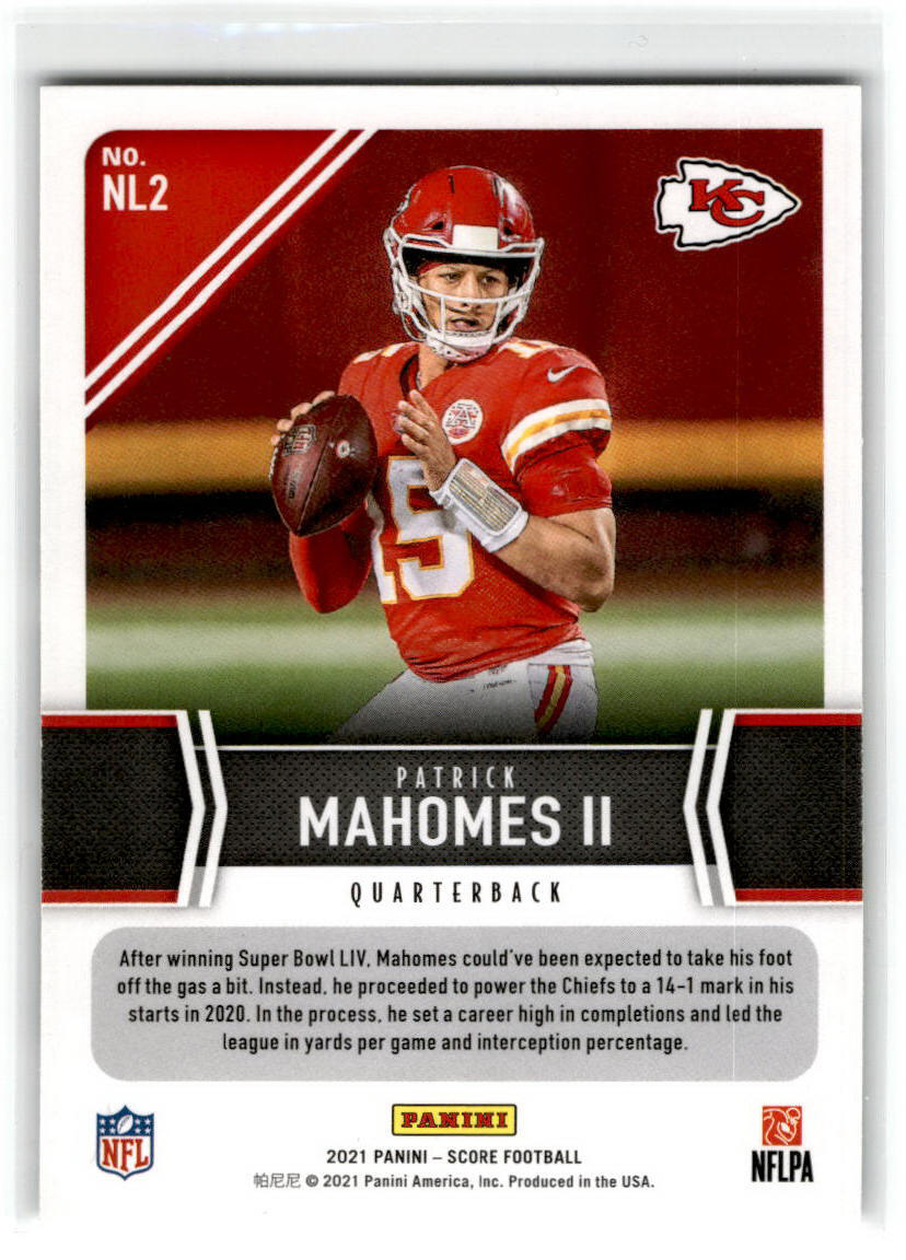 2021 Score Next Level Stats #NL2 Patrick Mahomes II Kansas City Chiefs