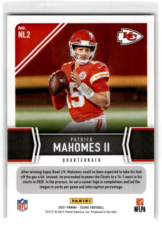 2021 Score Next Level Stats #NL2 Patrick Mahomes II Kansas City Chiefs