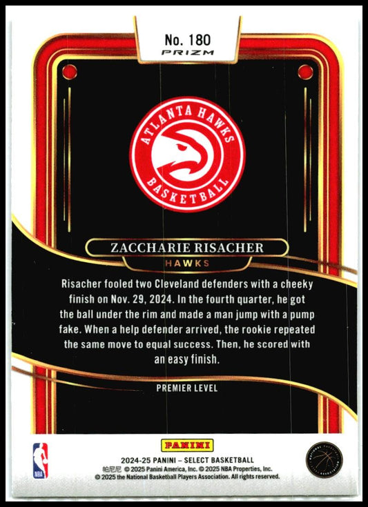 2024-25 Select Blue Ice #180 Zaccharie Risachier Hawks
