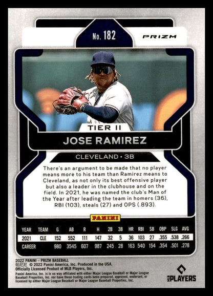 2022 Panini Prizm Red/White/Blue #182 Jose Ramirez