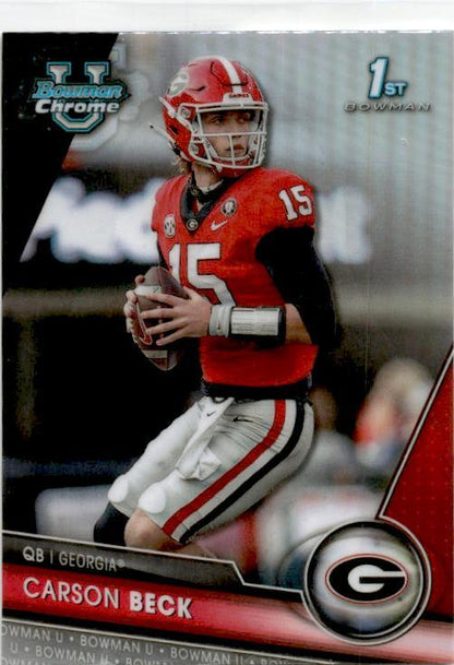 2023 Bowman University Chrome Refractor #44 Carson Beck Georgia Bulldogs