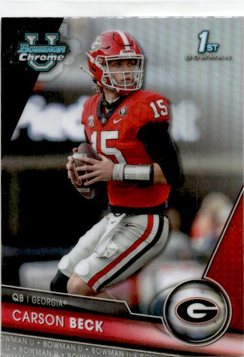2023 Bowman University Chrome Refractor #44 Carson Beck Georgia Bulldogs