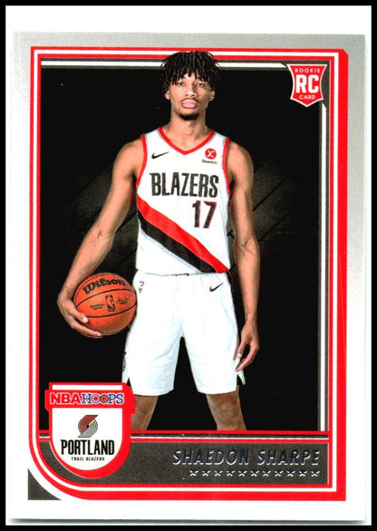 2022-23 Hoops Red Backs #237 Shaedon Sharpe Rookie Portland Trail Blazers