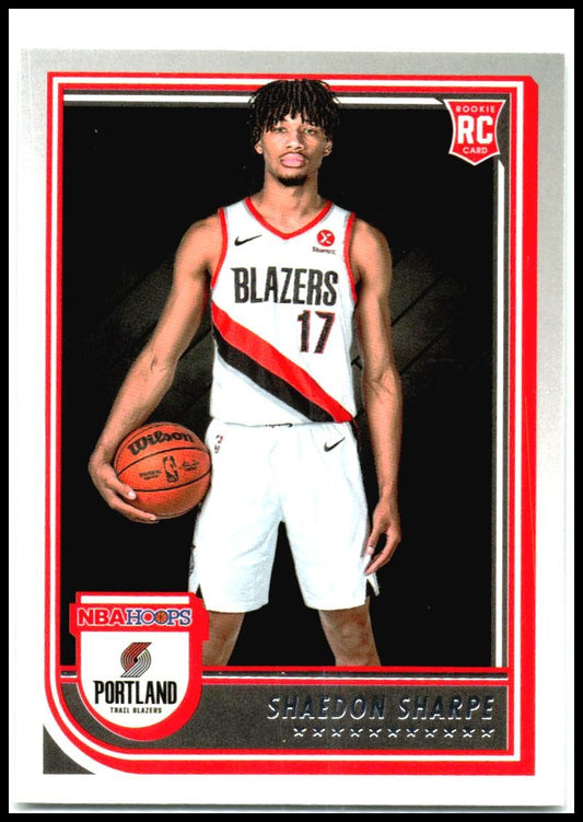 2022-23 Hoops Red Backs #237 Shaedon Sharpe Rookie Portland Trail Blazers
