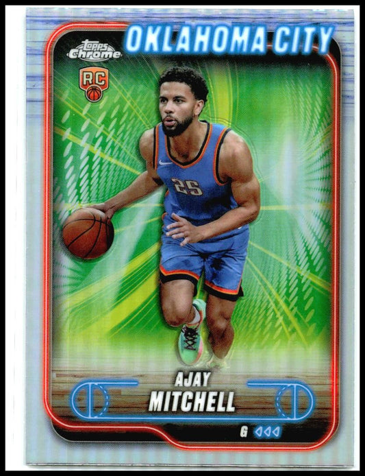 2024-25 Topps Chrome Refractor #132 Ajay Mitchell Rookie Oklahoma City Thunder