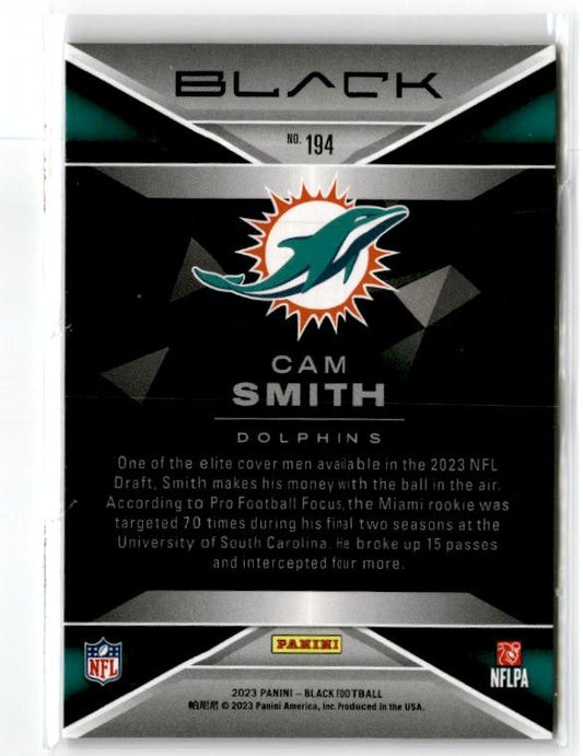 2023 Panini Black #194 Cam Smith Rookie Miami Dolphins
