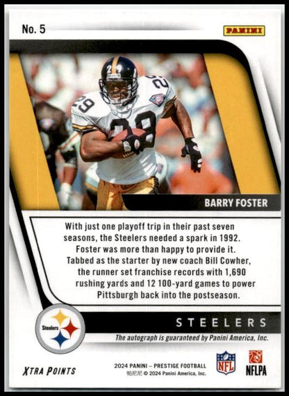 2024 Prestige Franchise Favorites Auto Orange #5 Barry Foster Auto Steelers
