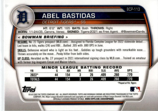2023 Bowman Chrome #BCP-113 Abel Bastidas