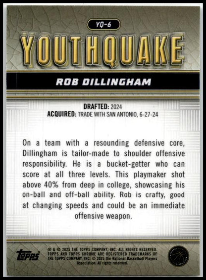 2024-25 Topps Chrome Youhquake #YQ-6 Rob Dillingham