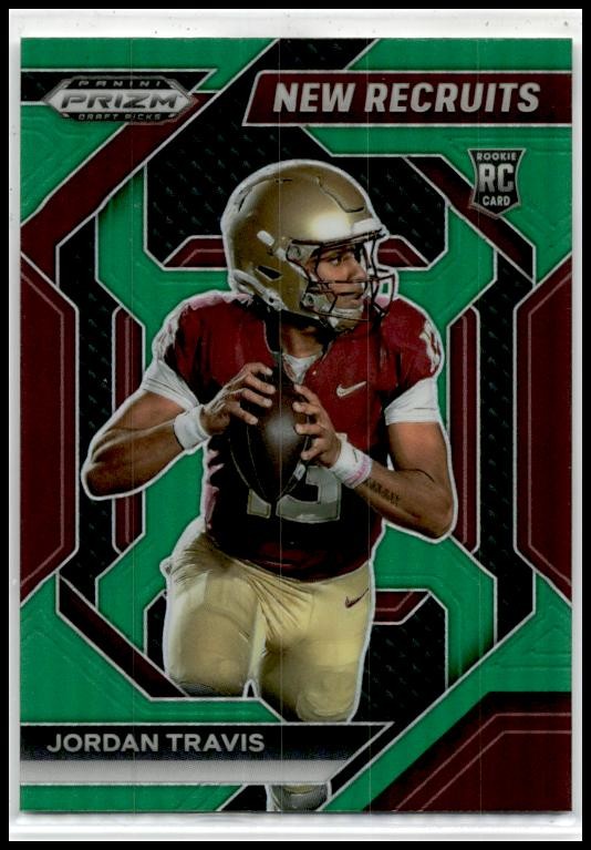 2024 Panini Prizm Draft Picks New Recruits Green #NR-JTS Jordan Travis NYJets