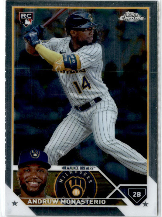 2023 Topps Chrome Update #USC177 Andruw Monasterio Rookie Milwaukee Brewers