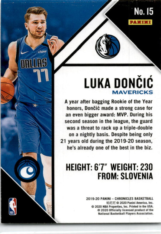 2019-20 Panini Chronicles #15 Luka Doncic Dallas Mavericks