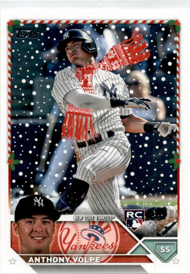 2023 Topps Holiday Scarf  #H129d Anthony Volpe Rookie New York Yankees