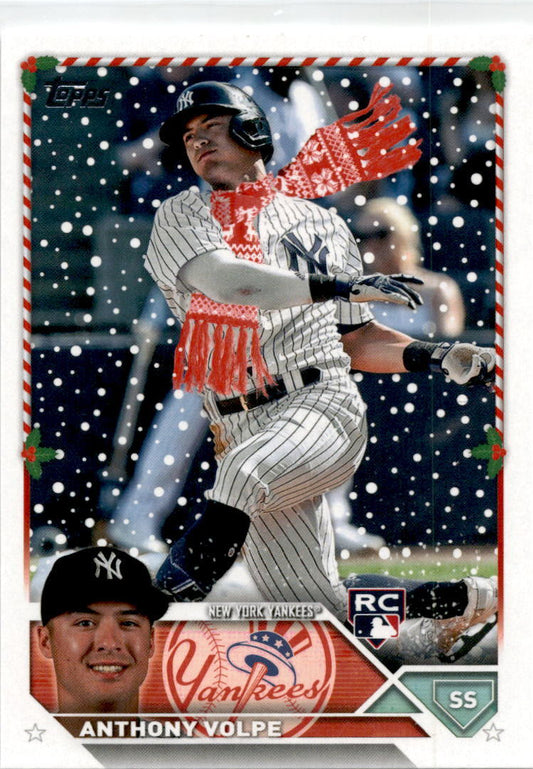 2023 Topps Holiday Scarf  #H129d Anthony Volpe Rookie New York Yankees
