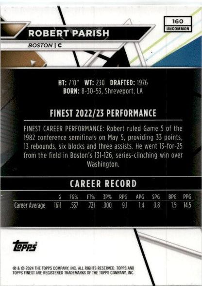 2023-24 Topps Finest Uncommon #160 Robert Parish Boston