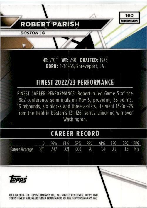 2023-24 Topps Finest Uncommon #160 Robert Parish Boston