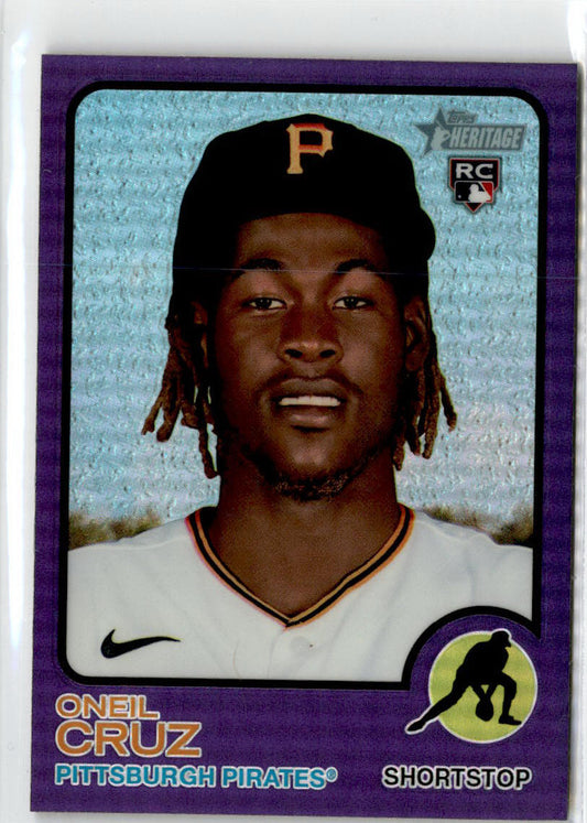 2022 Topps Heritage Chrome Purple Refractor #157 Oneil Cruz Pittsburgh Pirates