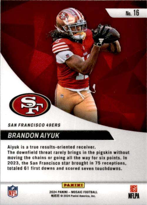 2024 Panini Mosaic Elevate #16 Brandon Aiyuk San Francisco 49ers