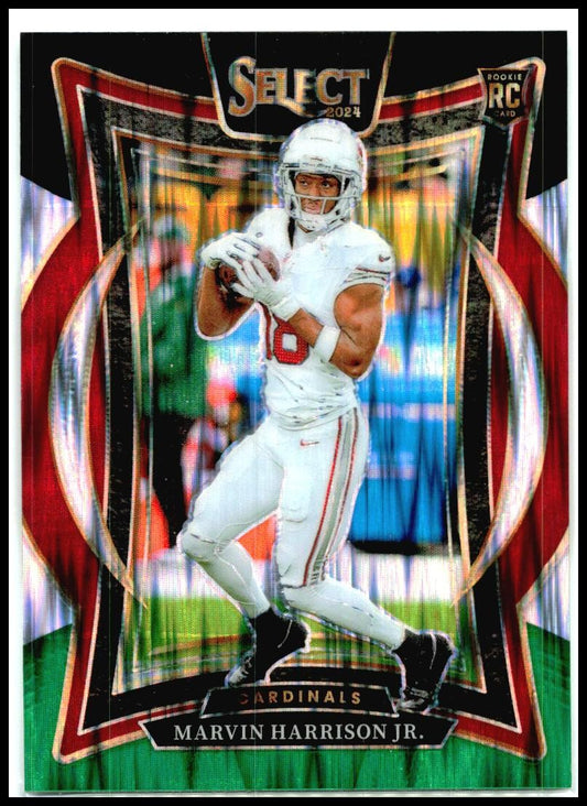 2024 Select Black & Green Prizm Shock #28 Marvin Harrison Jr. Rookie Arizona