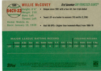 2023 Topps Chrome Platinum Anniversary #54CV-22 Willie McCovey San Francisco