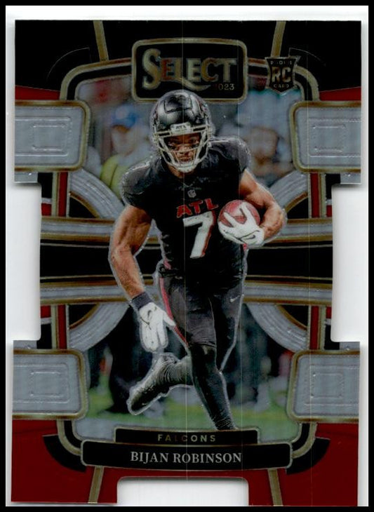 2023 Select Black and Red Prizms Die Cuts #4 Bijan Robinson Rookie Falcons