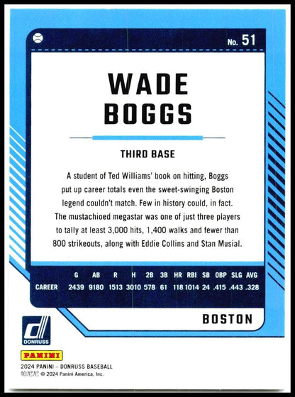 2024 Donruss #51 Wade Boggs Boston Red Sox
