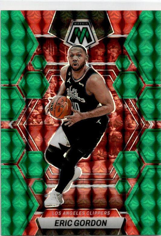 2022-23 Panini Mosaic Green Prizm #172 Eric Gordon Los Angeles Clippers