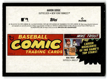 2022 Topps Heritage 1973 Topps Comics Aaron Judge New York Yankees #73TC-7