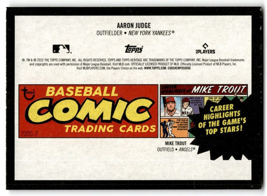 2022 Topps Heritage 1973 Topps Comics Aaron Judge New York Yankees #73TC-7