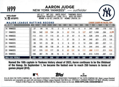 2024 Holliday #H99 Aaron Judge New York Yankees
