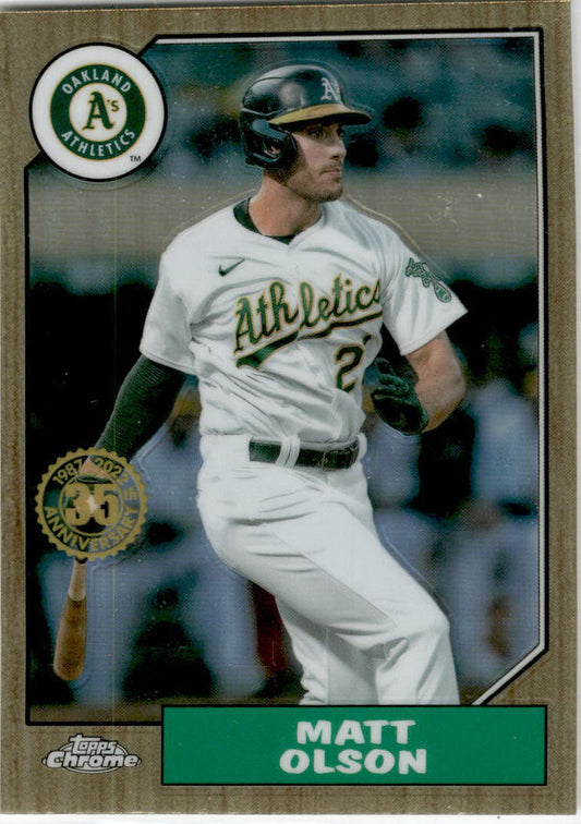 2022 Topps Chrome #87BC-15 Matt Olson 1987 Topps Baseball Oakland Athletics