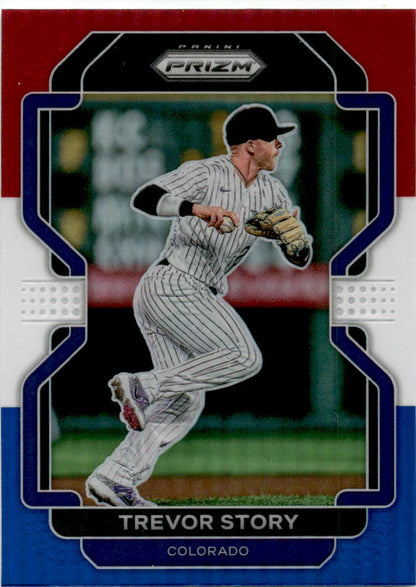 2022 Panini Prizm Red/White/Blue Prizm #4 Trevor Story Colorado Rockies