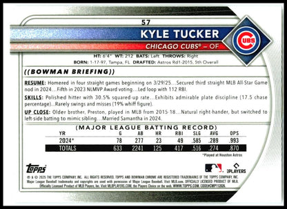 2025 Bowman Chrome #57 Kyle Tucker Chicago Cubs