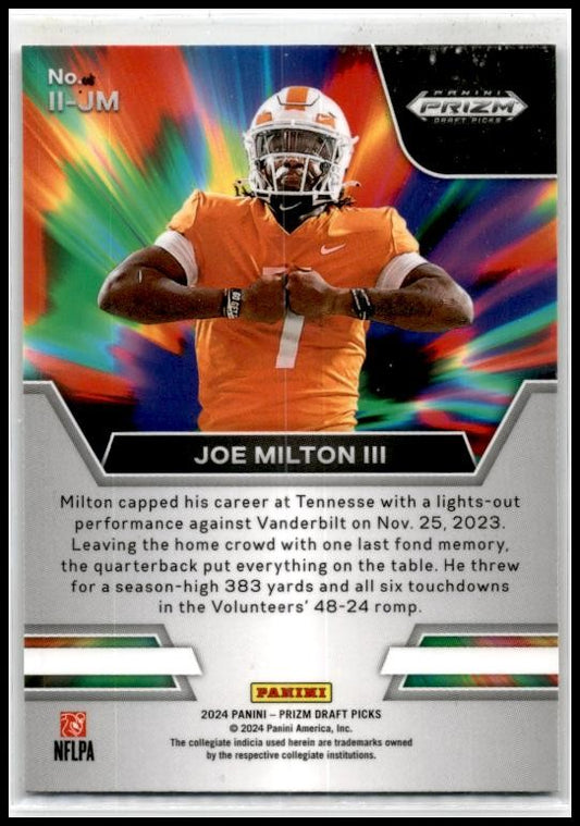 2024 Panini Prizm Draft Picks Instant Impact #II-JM Joe Milton III Cowboys