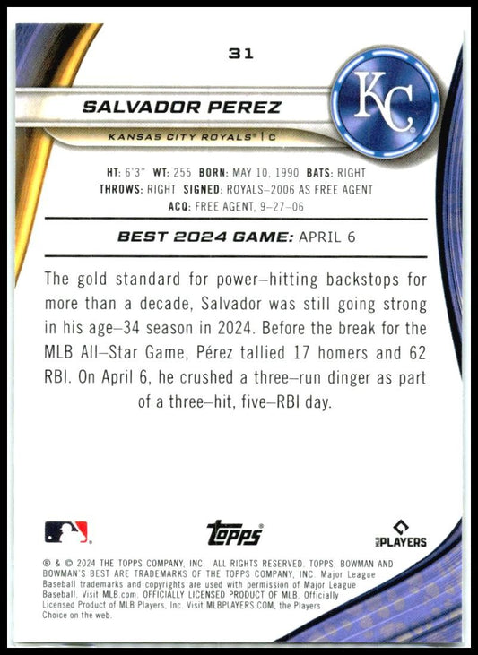 2024 Bowman's Best #31 Salvador Perez Kansas City Royals
