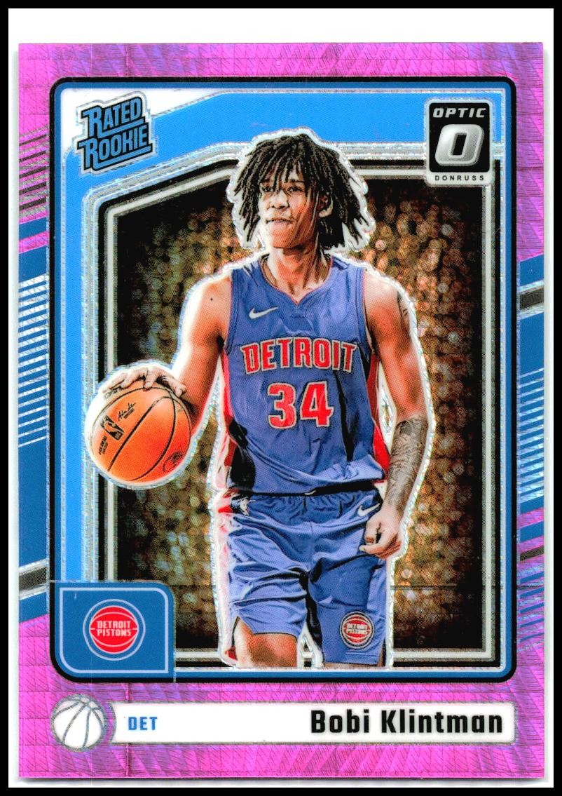 2024-25 Donruss Optic Hyper Pink #289 Bobi Klintman Rookie Detroit Pistons