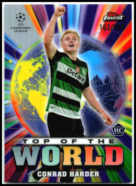 2024-25 Topps Finest UEFA Top of the World Purple /299 #TW-34 Conrad Harder