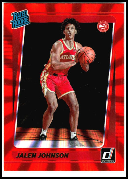 2021-22 Donruss Holo Orange Laser #231 Jalen Johnson Rookie Atlanta Hawks