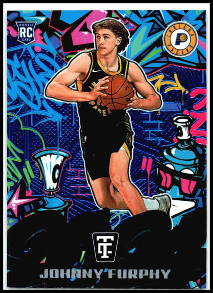 2024-25 Panini Totally Certified 2024 Mirror Blue #23 Johnny Furphy Pacers