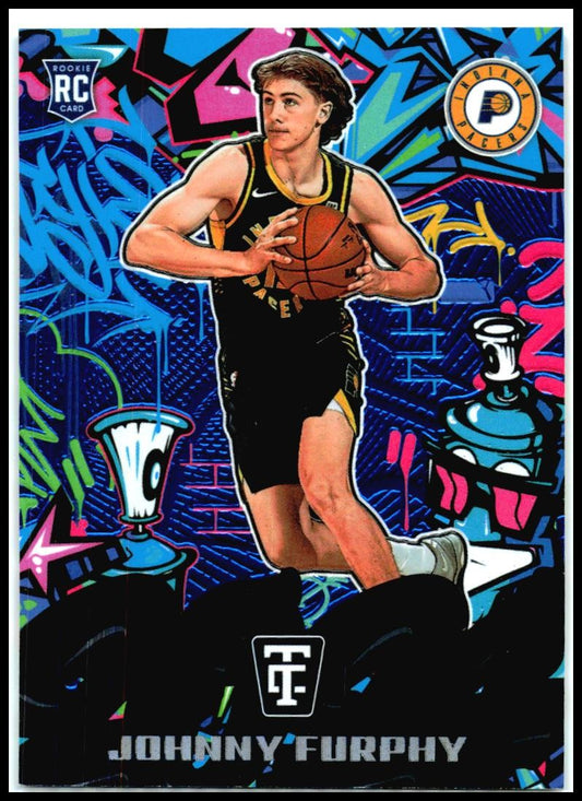 2024-25 Panini Totally Certified 2024 Mirror Blue #23 Johnny Furphy Pacers