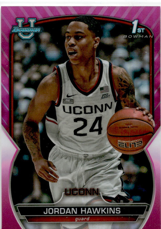 2022-23 Bowman University Chrome Pink #85 Jordan Hawkins New Orleans Pelicans