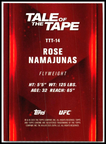 2025 Topps Chrome UFC Tale of the Tape #TTT-14 Rose Namajunas