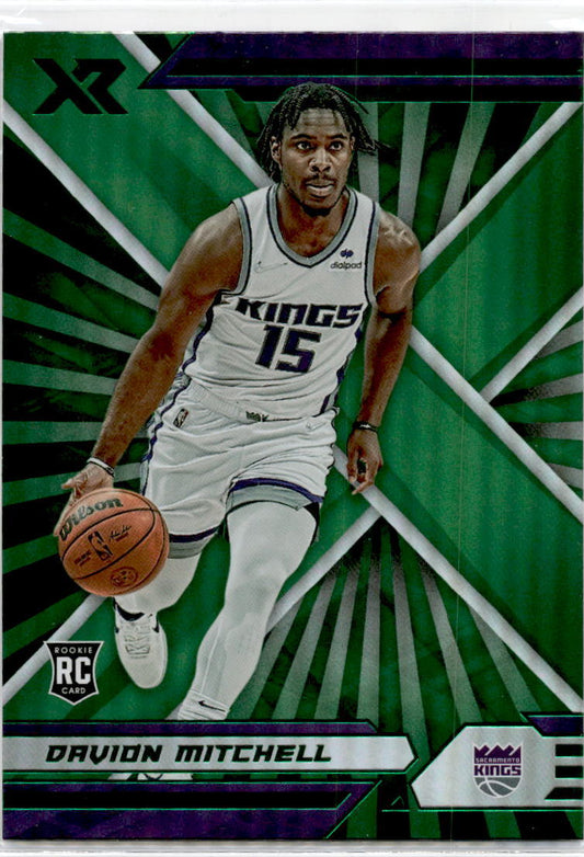 2021-22 Panini Chronicles Green #387 Davion Mitchell Sacramento Kings