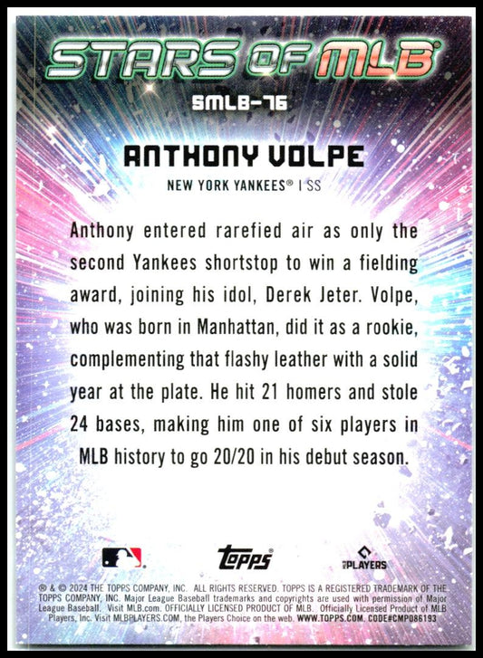 2024 Topps Update Stars of MLB #SMLB-76 Anthony Volpe New York Yankees
