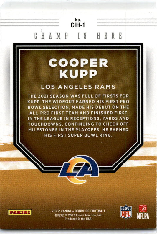 2022 Donruss Champ is Here #CIH-1 Cooper Kupp Los Angeles Rams