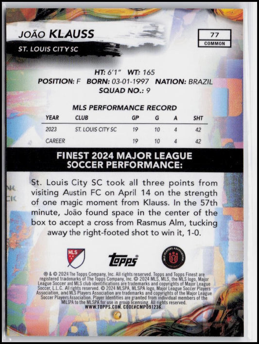 2024 Finest MLS #77 João Klauss Checkerboard Refractor